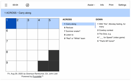 Seattle Times Mini Crossword Answers Today [UPDATED] - Try Hard Guides