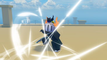 Roblox Cyberpunking Avatar Wearing Silver Helmet Attacking So Fast White Lines Appear In Desert