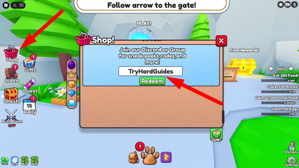 How To Redeem Codes In Be Animal Roblox