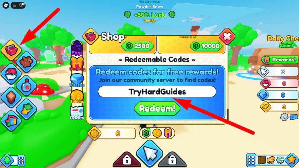 How To Redeem Codes In Emerald Tappers Ultimate Roblox