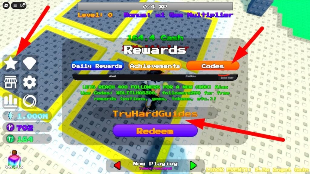 How To Redeem Codes In Grand Button Incremental Roblox