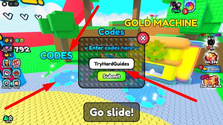 Slide with Brainrot Codes (March 2026) - Try Hard Guides