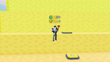 Roblox 1 Jump Every Step Avatar Wearing Silver Helmet Jumping On Yellow Platforms With Numbered Switches