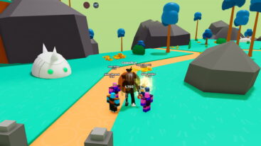 Roblox Anime Bgs Avatar Wearing Silver Helmet Blowing Black Bubble Surrounded By Dragon Ball Enemies On A Green Planet