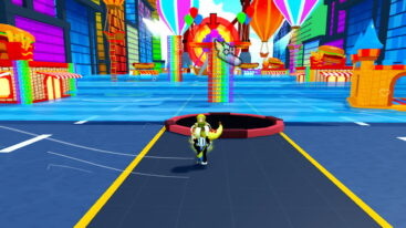 Roblox Brainrot Tsunami Avatar Wearing Silver Helmet Holding A Monkey Brainrot Above Head As An Incoming Tsunami Comes From Behind