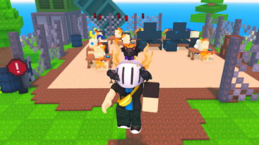 Roblox My Youtube Empire Avatar Wearing Silver Helmet With Cat On Topjumping Infront Of Youtubers Working On Desks And Computers