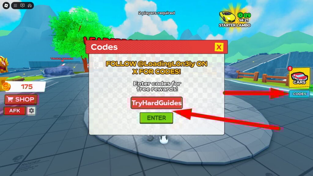 How To Redeem Codes In Cars Vs Trucks Roblox