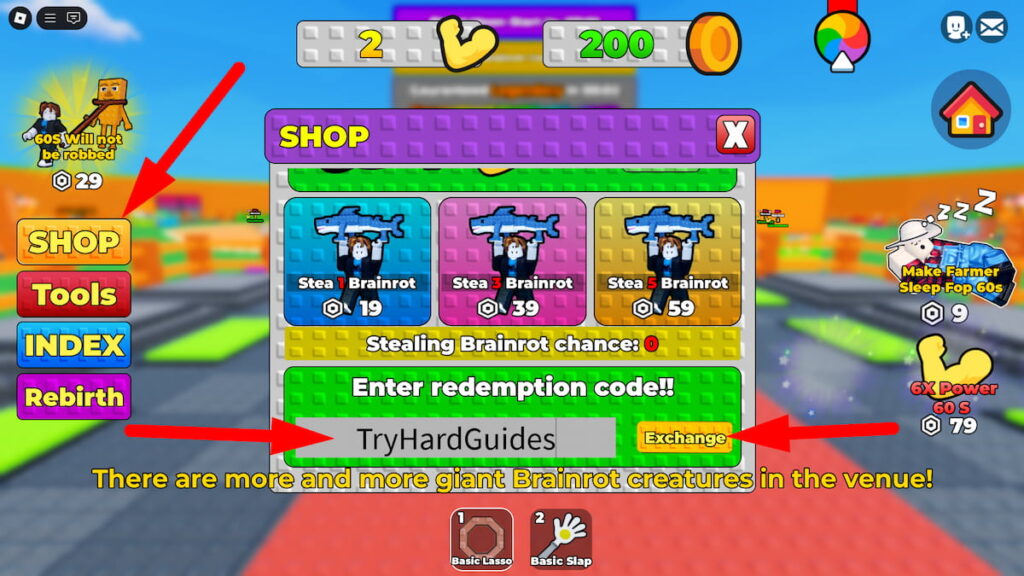 Rope a Brainrot Codes [Upd] (March 2026) - Try Hard Guides