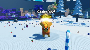 Roblox Be Brixmon A Fire Bixmon Standing On Snow With Snowy Trees And Fruit On The Floor
