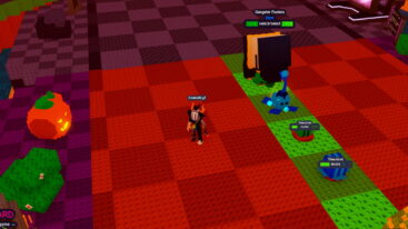 Roblox Garden Vs Brainrot Avatar Wearing Silver Helmet And Claw Arm Standing On Red Checkered Background As Plants Attack Brainrot On Green Floor