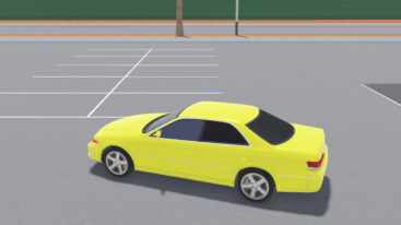 Roblox Russian Car Driving A Yellow Car Parking In A Parking Lot