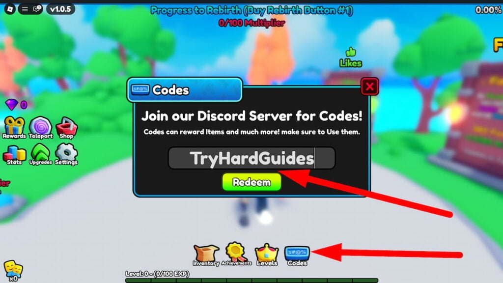 How To Redeem Codes In Button Eternal Roblox