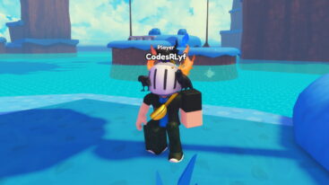 Roblox Anime Celestial X Avatar Wearing Silver Helmet With Big Left Arm Standing Near Teal Lake With Blue Flooring