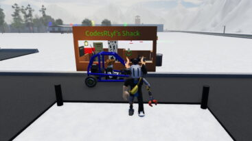 Roblox Drive Thru Tycoon Avatar Wearing Silver Helmet In Front Of Blue Car Stopping At The Codesrlyfs Shack