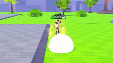Roblox Fireball Training Avatar Wearing Silver Helmet Standing On Grass Near Trees And Gray Tarmac Firing Out Light Fireball