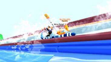 Roblox Kayak And Surf Avatar Paddling A Blue Kayak Down Water Rapids