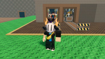 Roblox Own A Mineshaft Avatar Wearing Silver Helmet Standing Near Two Mineshaft With Two Npcs Riding Mine Carts