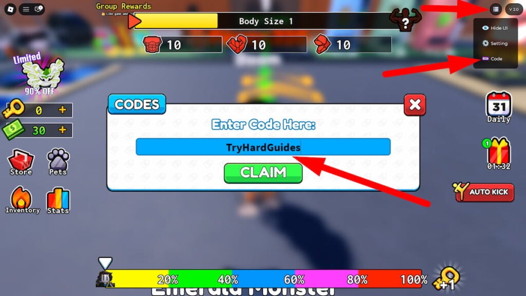 How To Redeem Codes In Kick Door To Escape Roblox