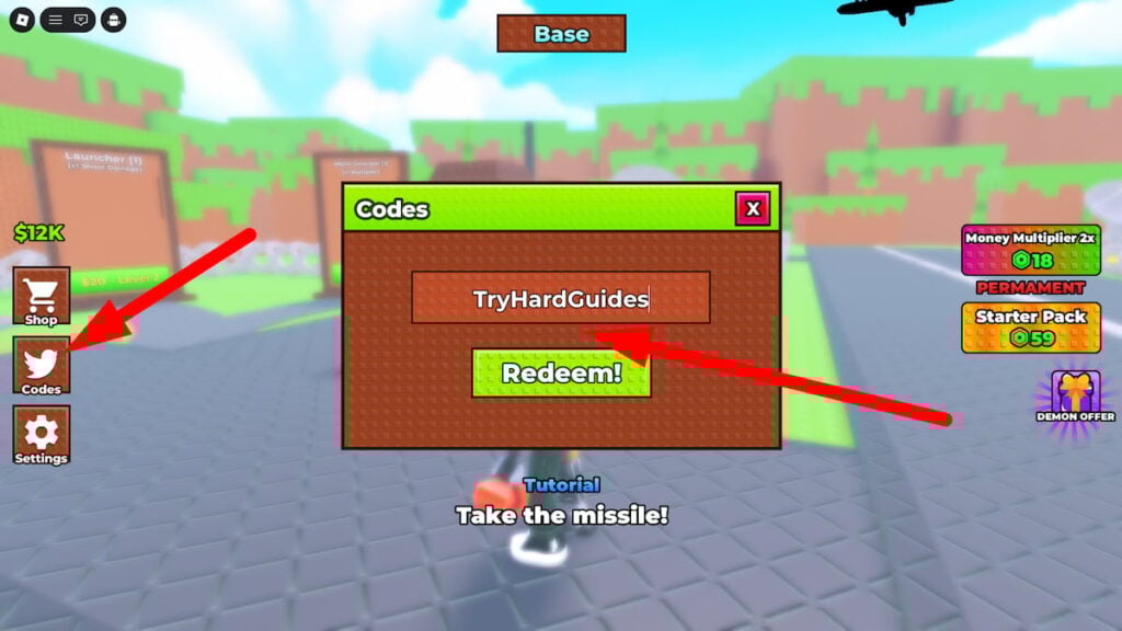How To Redeem Codes In Shoot A Plane Roblox