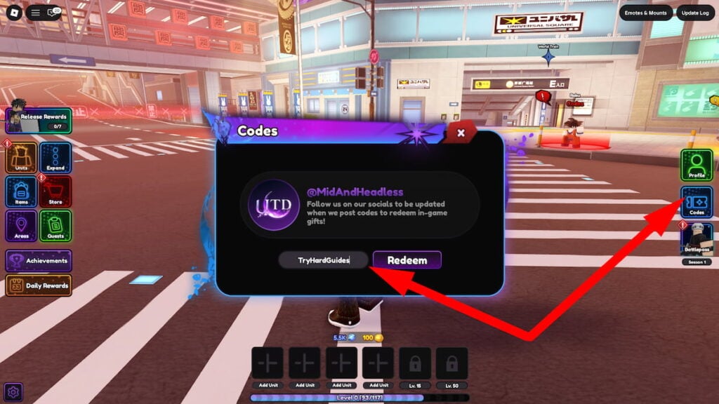 How To Redeem Codes In Universal Tower Defense Roblox