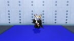 Roblox Blr Legacy Avatar Wearing Silver Helmet Dressed In Black With Two Giant Swords Strapped To Back Standing On Blue Carpet