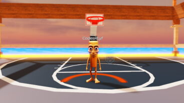 Roblox Brainrotted Basketball An Orange Brainrot Standing On Basketball Court