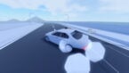 Roblox Dreefters A White Car Drifting With Smoke Coming From Exhaust On Road