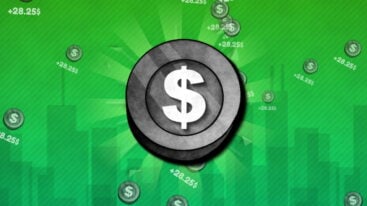 Roblox Money Clicker Inc Silver Dollar On Green Background With Raning Silver Dollars