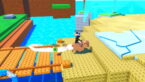 Roblox Race Animals Avatar Wearing Silver Helmet Riding A Brown Capybara Near A Wooden Bridge Over Water