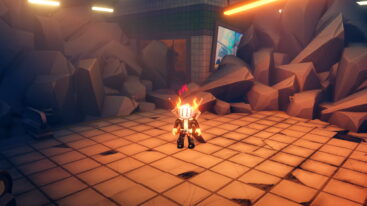 Roblox Solo Hunters Avatar Wearing Silver Helmet Black Clothes And Two Giant Sword Son Back Standing In Collapsed Sbuway Station Two Rock Caves In Blocking Entrances Under Yellow Light