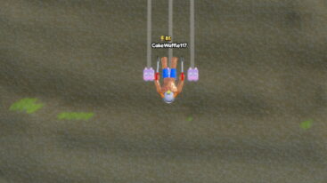 Roblox Training To Climb Avatar Wearing Silver Helmet Holding Two Climbing Axes With Two Pink Floating Pets Diving