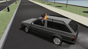 Roblox Tunados Brasil Avatar Driving A Gray Car Drifting On Black Road