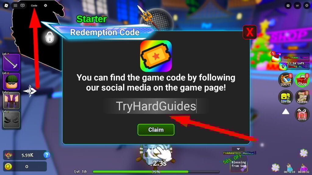 How To Redeem Codes In Anime Loot Odyssey Roblox