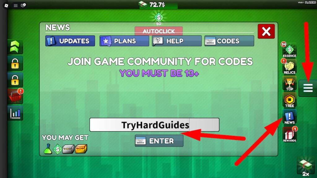 How To Redeem Codes In Money Clicker Inc Roblox