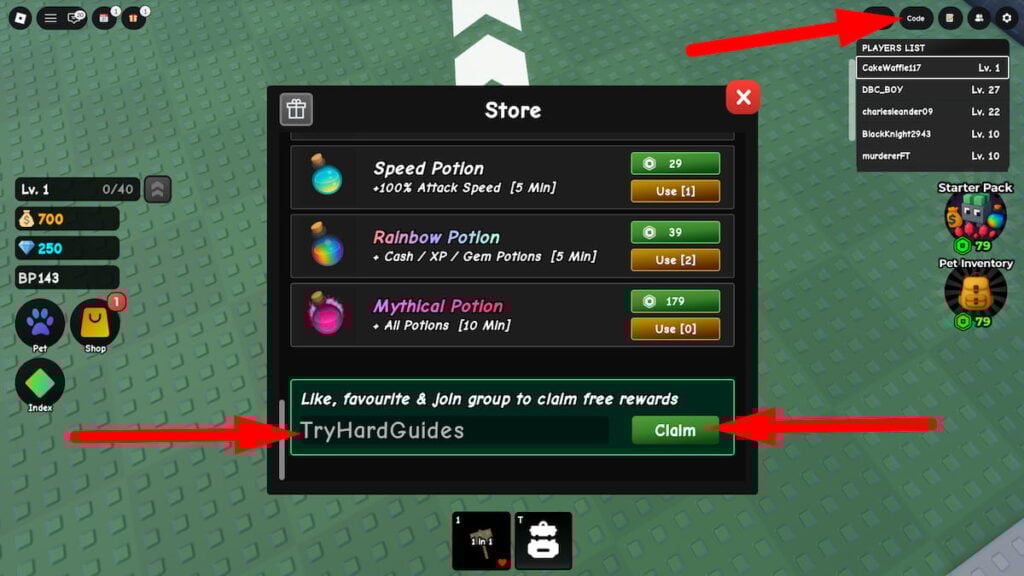 How To Redeem Codes In Smash A Rock Roblox