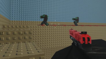 Roblox Blood Tower Red Gun Firing At Zombies Coming Down An Obby Tower
