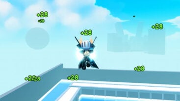 Roblox Choso Flipping Experience Avatar Wearing Silver Helmet Black Clothes Two Giant Swords Two Hands Together In Air With28 Numbers Floating