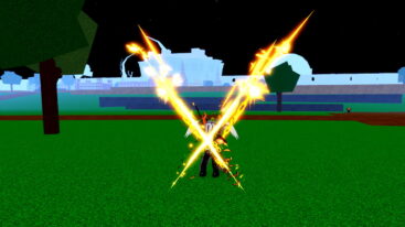 Roblox Cursed Fruits Avatar Wearing Silver Helmet Black Clothes White Wings Attacking Using A Golden X