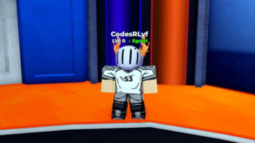 Roblox Zone Strykers Avatar Wearing Silver Helmet White Soccer Strip Standing On Orange Floor Near Blue Walls And Orange Pipe