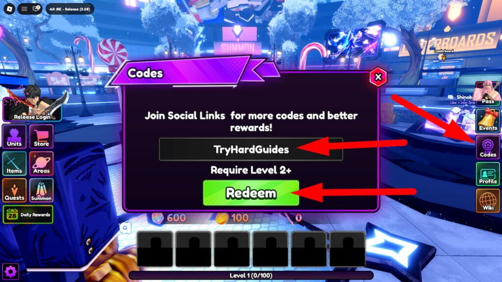 How To Redeem Codes In Anime Reversal Roblox