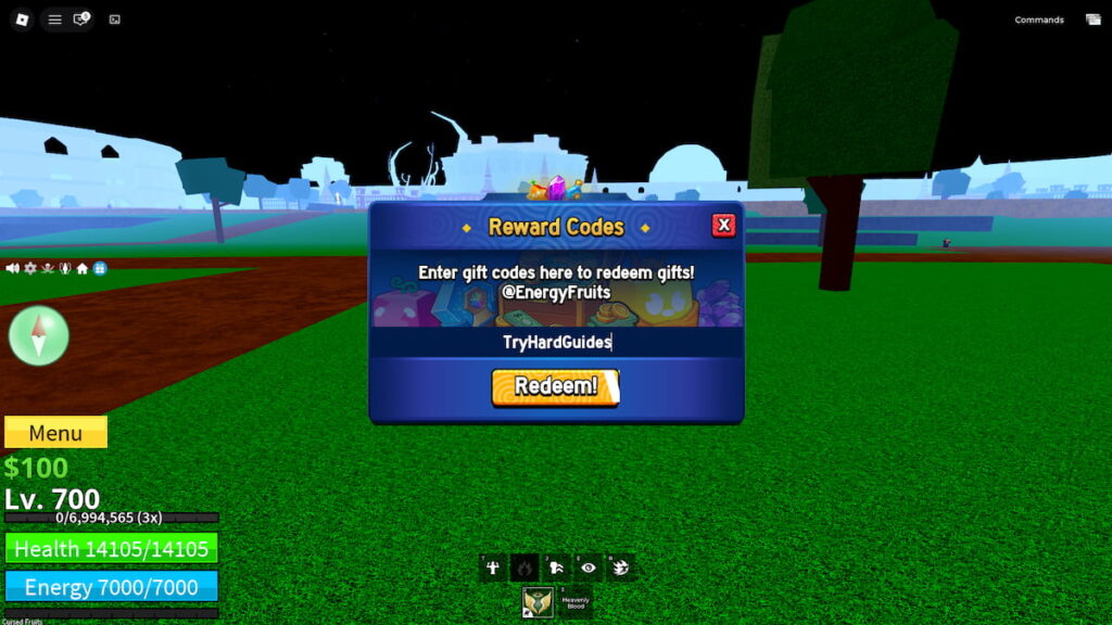 How To Redeem Codes In Cursed Fruits Roblox