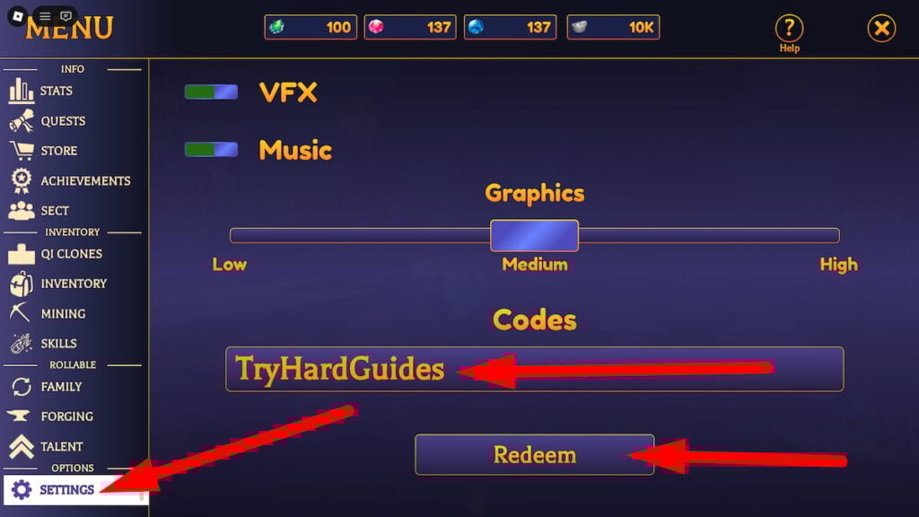 How To Redeem Codes In Endless Cultivation Roblox
