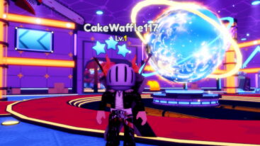 Roblox Anime Overload Avatar Wearing Silver Helmet Black Clothes Two Giant Swords On Back Standing Before Giant Orb Of Light