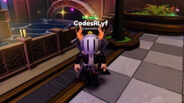 Roblox Anime Tactical Simulator Avatar Wearing Silver Helmet Black Clothes Two Giant Swords On Back Standing Near Wall With Water Below Tree And More