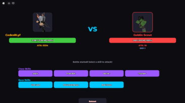 Roblox Solo Leveling Incremental Battle Screen Showing Moves And Skills