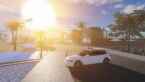 Roblox West Indies White Car Parked Near Beach Palm Trees And A Sun Rise