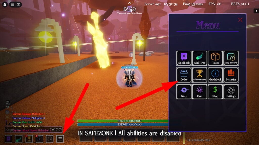 How To Redeem Codes In Arcane Arena Roblox