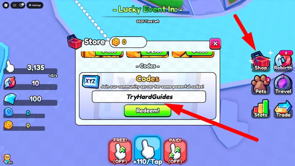 How To Redeem Codes In Clicking Simulator Ultimate Roblox