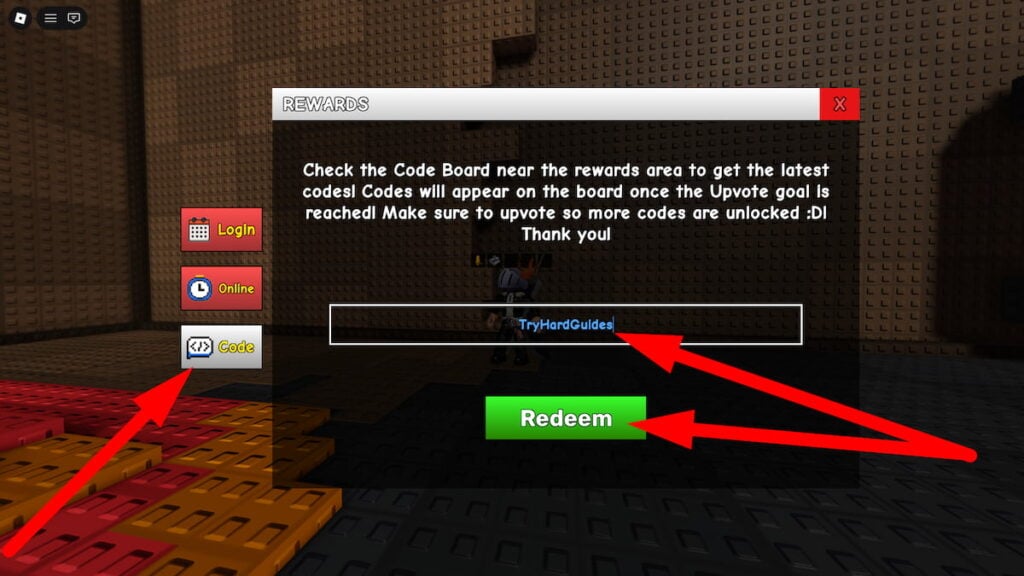 How To Redeem Codes In Defend Your Base From Brainrots Roblox