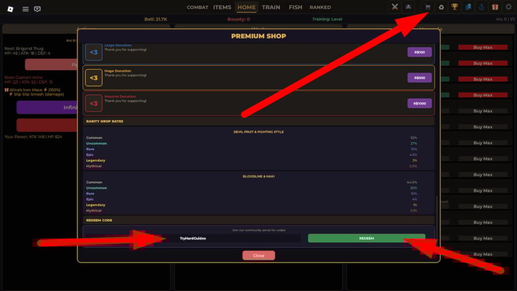 How To Redeem Codes In Fruit Piece Incremental Roblox